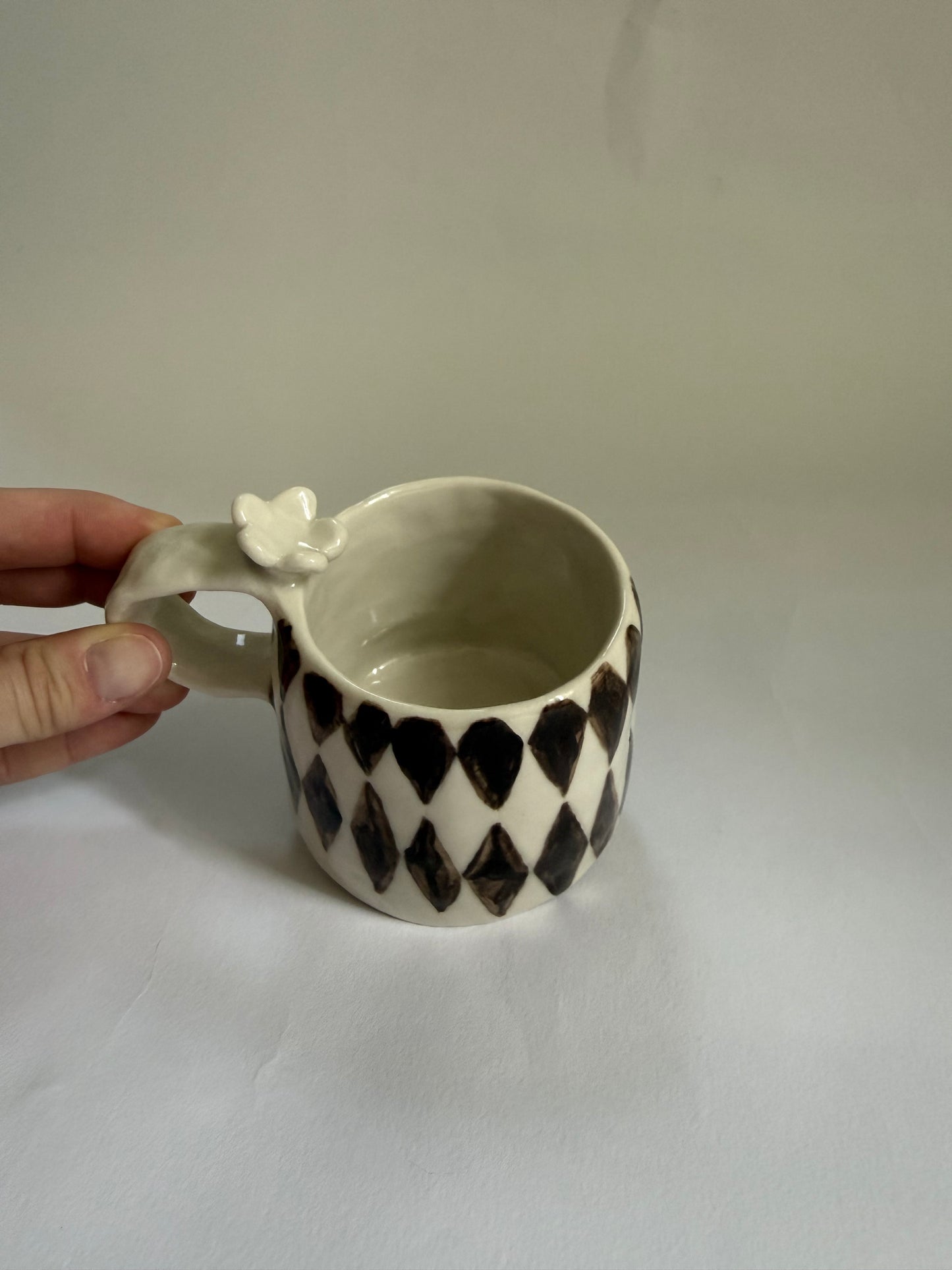 flowered check mug