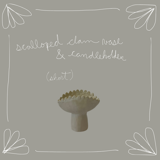 scalloped clam vase/candleholder (short)