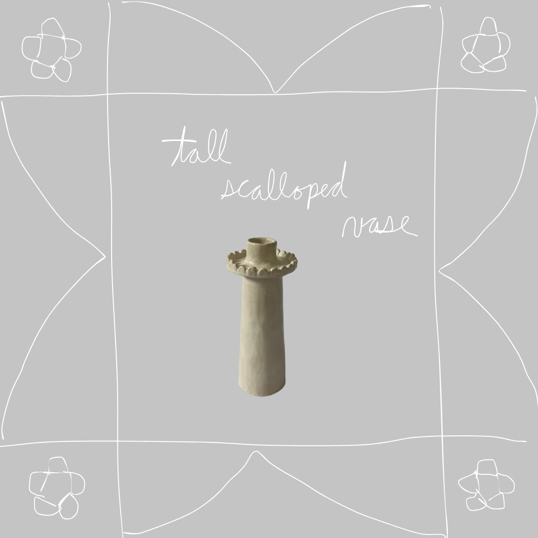 tall scalloped vase