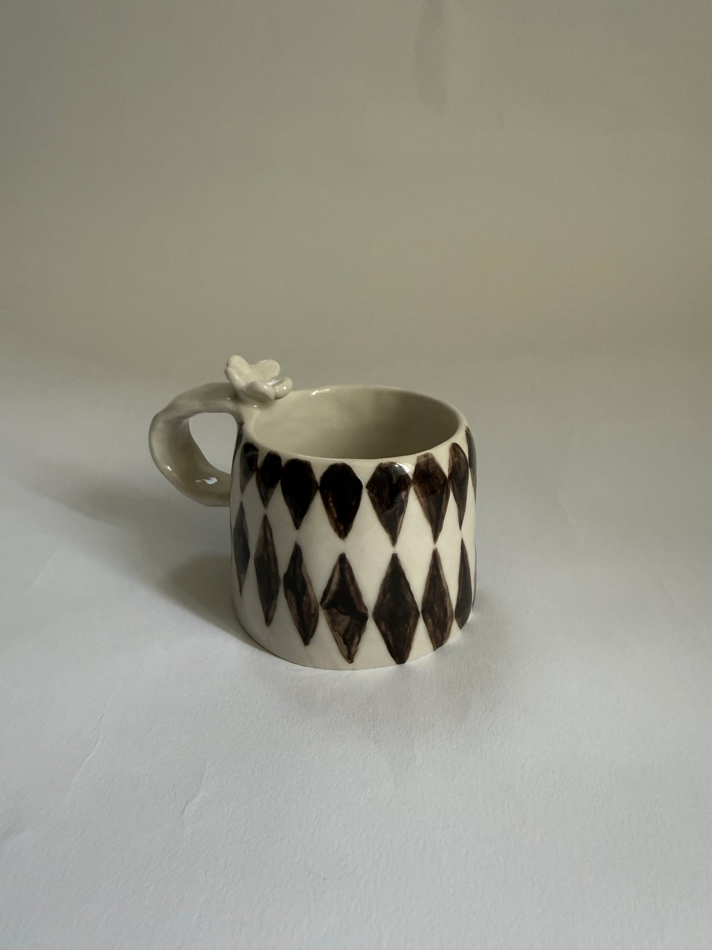 flowered check mug