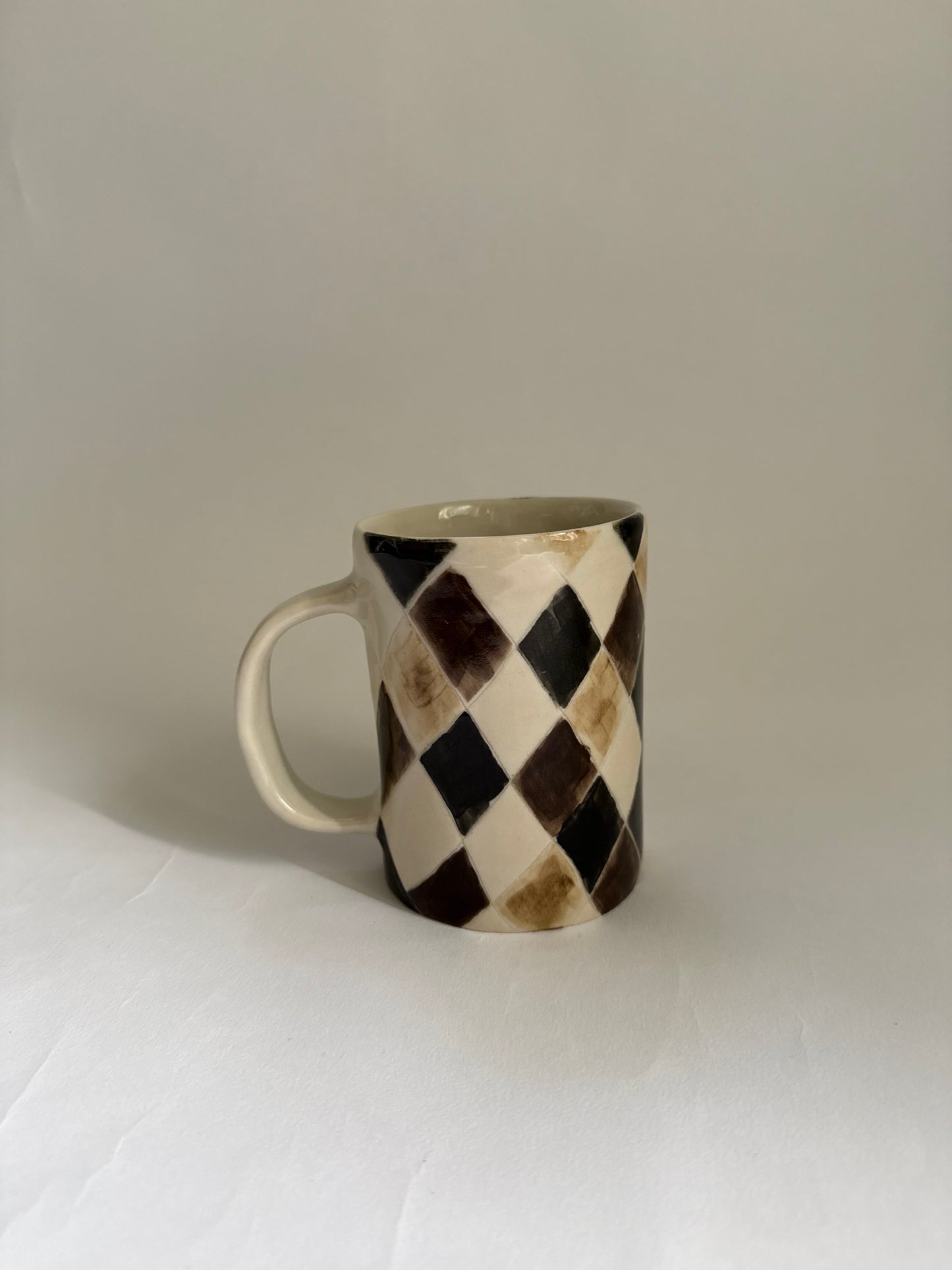 Handpainted harlequin mug