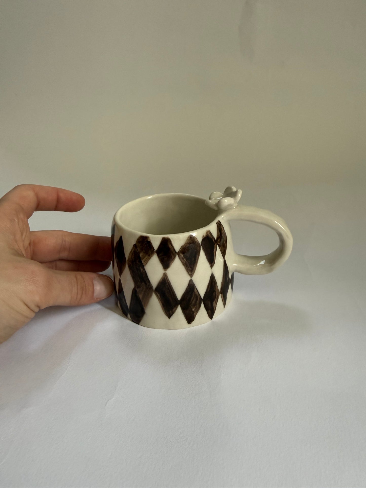 flowered check mug