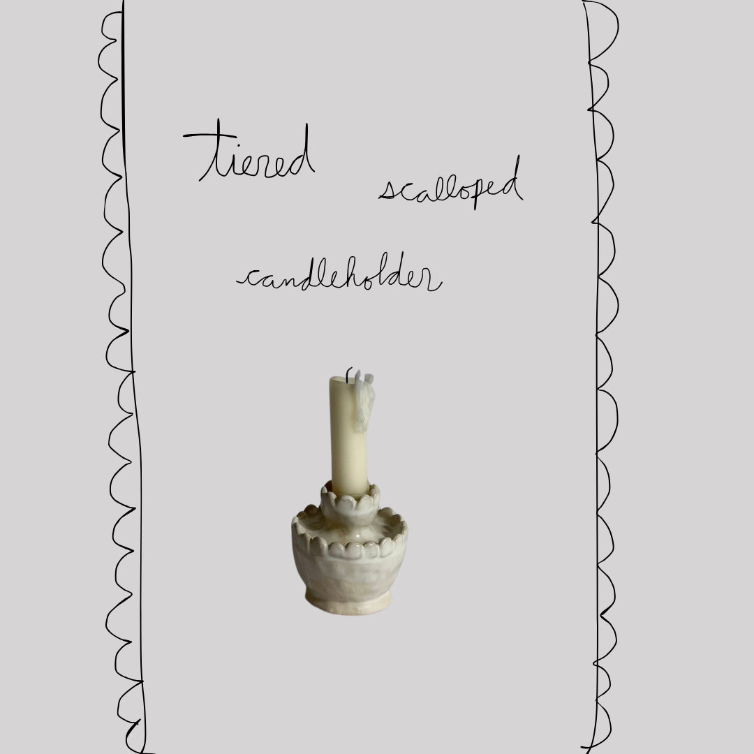 tiered scalloped candleholder