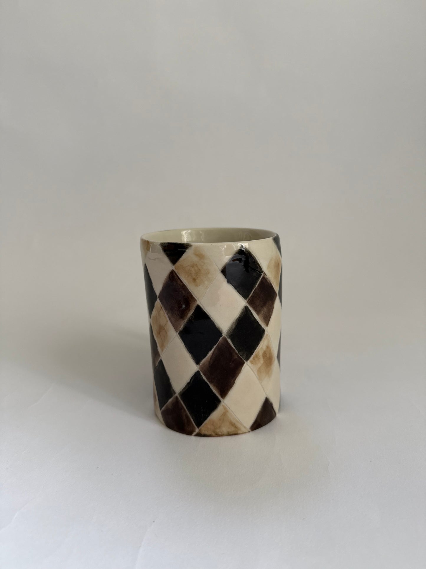 Handpainted harlequin mug