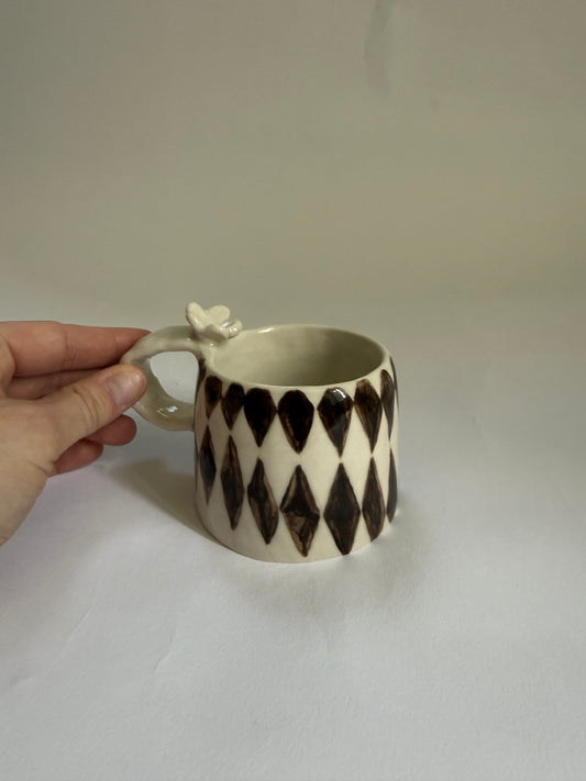 flowered check mug