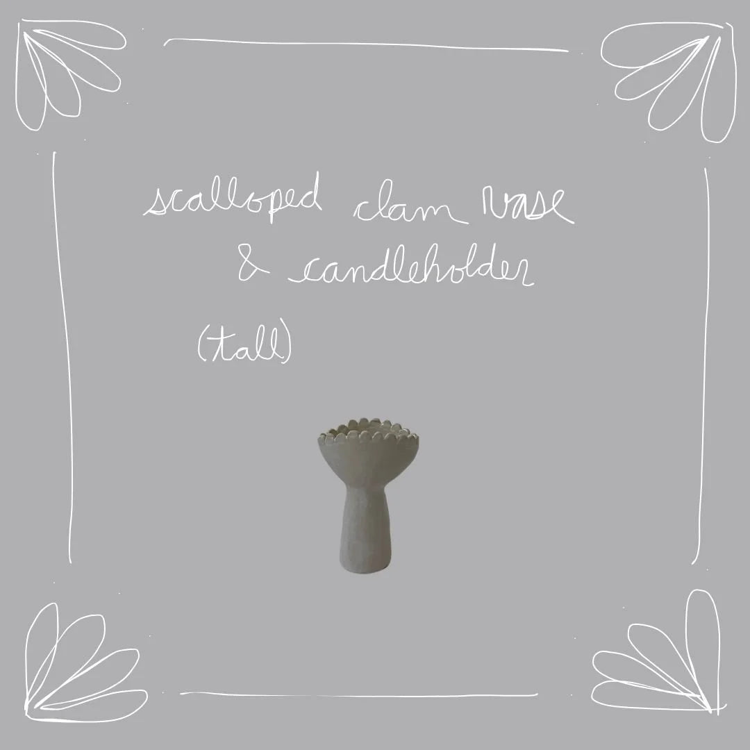 scalloped clam vase/candleholder (tall)